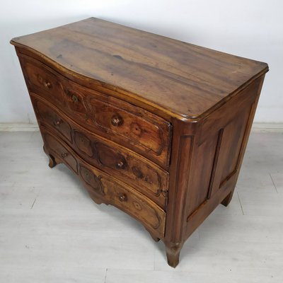 Louis XV Curved Walnut Chest of Drawers-EAD-1747186