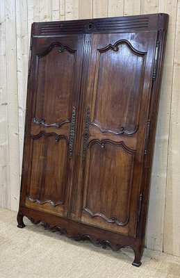 Louis XV Facade Wardrobe in Walnut, 19th Century-QYF-1332095