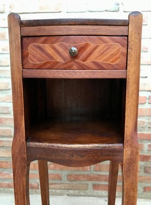 Louis XV French Walnut Bedside Tables with Marquetry, Set of 2-NOU-1354638