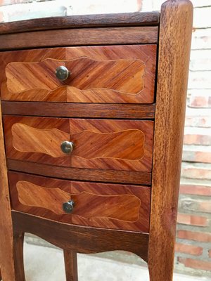 Louis XV French Walnut Bedside Tables with Marquetry, Set of 2-NOU-1354638