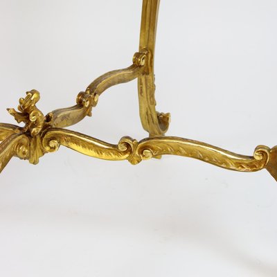 Louis XV Gilded Salon Table with Scagliola Top, France, 1860s-KMT-1293804