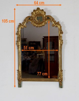 Louis XV Gold Wooden Rock Mirror, 1900s-RVK-1316681