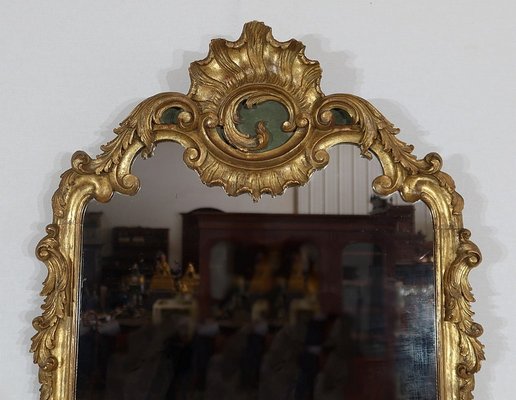 Louis XV Gold Wooden Rock Mirror, 1900s-RVK-1316681