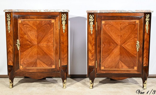 Louis XV-Louis XVI Transition Corners Cabinets, Late 18th Century, Set of 2-RVK-1764635