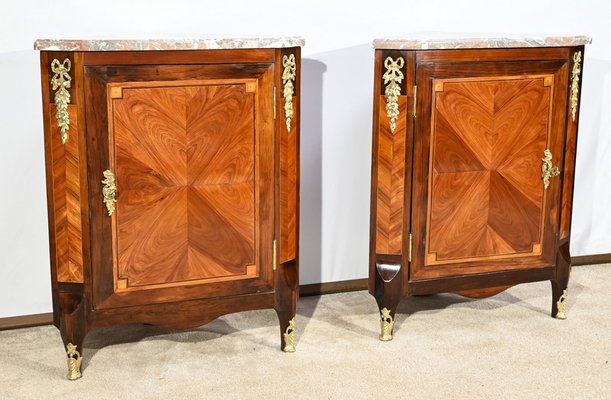 Louis XV-Louis XVI Transition Corners Cabinets, Late 18th Century, Set of 2-RVK-1764635