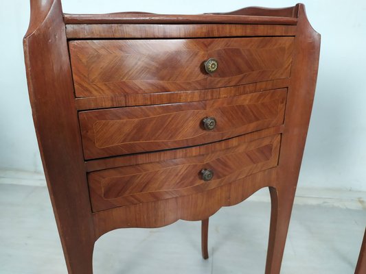 Louis XV Marquetry Nightstands, 1930s, Set of 2-EAD-1747229