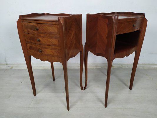 Louis XV Marquetry Nightstands, 1930s, Set of 2-EAD-1747229