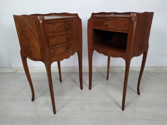 Louis XV Marquetry Nightstands, 1930s, Set of 2-EAD-1747229