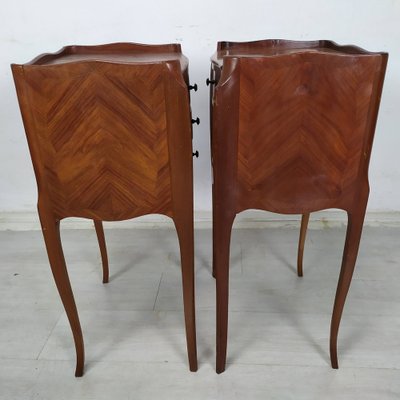 Louis XV Marquetry Nightstands, 1930s, Set of 2-EAD-1747229