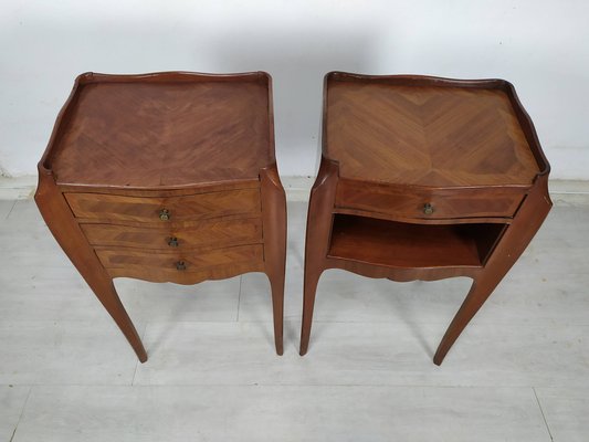 Louis XV Marquetry Nightstands, 1930s, Set of 2-EAD-1747229