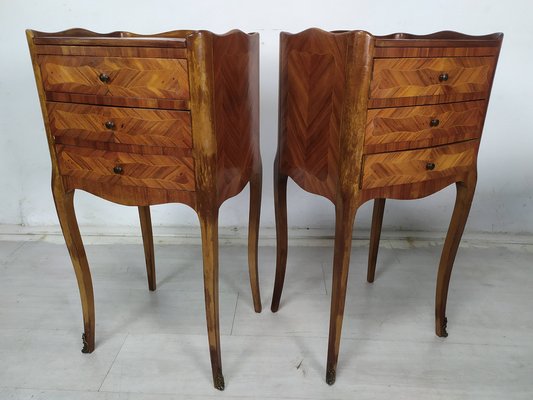 Louis XV Marquetry Nightstands, 1950s, Set of 2-EAD-1768663