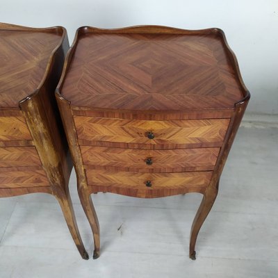 Louis XV Marquetry Nightstands, 1950s, Set of 2-EAD-1768663