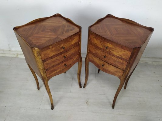 Louis XV Marquetry Nightstands, 1950s, Set of 2-EAD-1768663