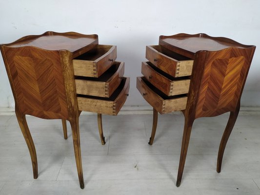 Louis XV Marquetry Nightstands, 1950s, Set of 2-EAD-1768663