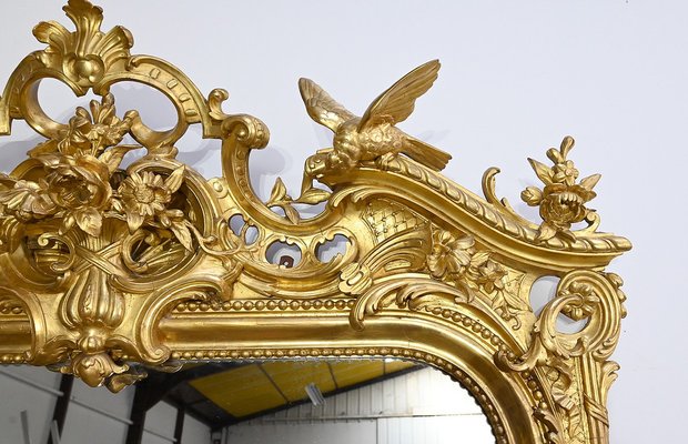 Louis XV Mirror in Gilt Wood, Early 19th Century-RVK-1754688