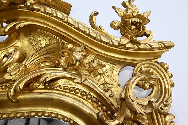 Louis XV Mirror in Gilt Wood, Early 19th Century-RVK-1754688