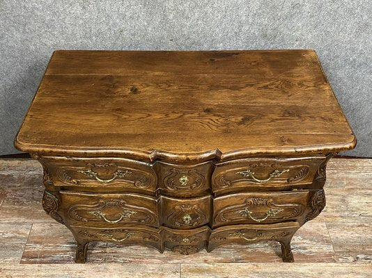 Louis XV Provencal Bowfront Chest of Drawers in Natural Wood, 1880-1900-MWB-1342063