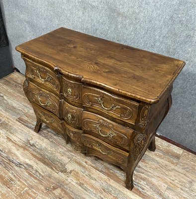 Louis XV Provencal Bowfront Chest of Drawers in Natural Wood, 1880-1900-MWB-1342063