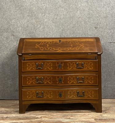 Louis XV Scriban Chest of Drawers in Precious Wood Marquetry, 1900s-MWB-1336304