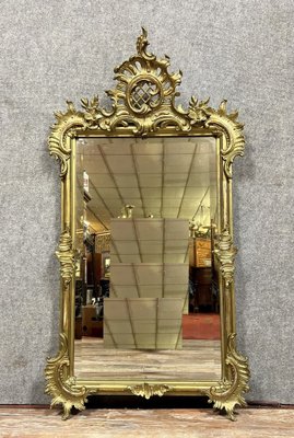 Louis XV Shell Mirror in Gilded Wood, 1900s-MWB-2043359