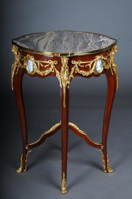 Louis XV Side Table in Bronze, Marble & Beech-FLW-1401752