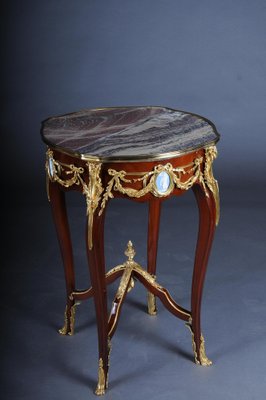 Louis XV Side Table in Bronze, Marble & Beech-FLW-1401753