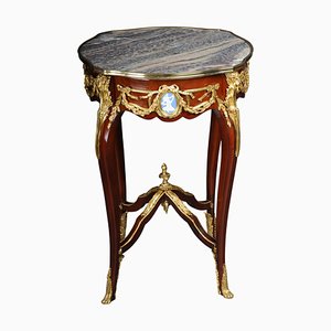 Louis XV Side Table in Bronze, Marble & Beech-FLW-1401752