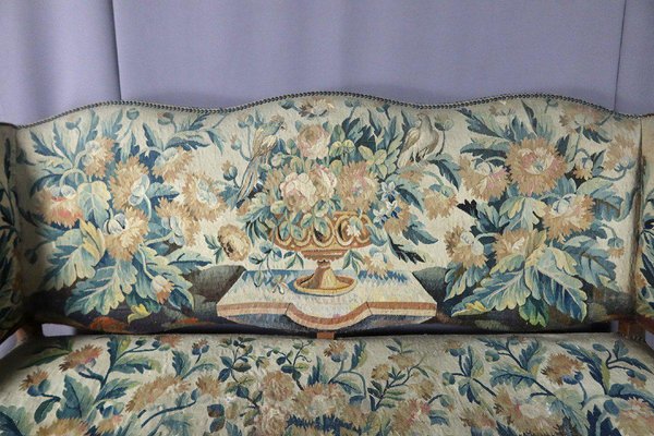 Louis XV Sofa in Aubusson XIX Tapestry-WSV-1320913