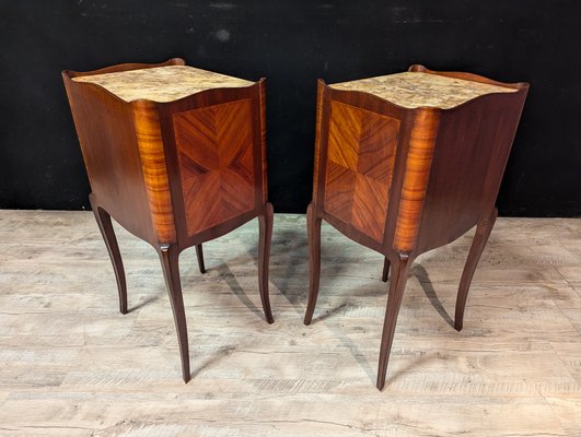 Louis XV Style Bedside Tables in Marquetry, Set of 2-IBO-2020421