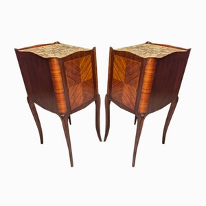 Louis XV Style Bedside Tables in Marquetry, Set of 2-IBO-2020421