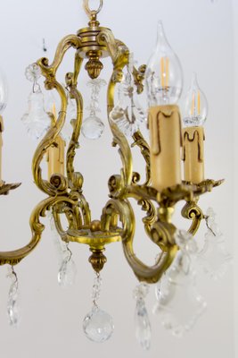 Louis XV Style Bronze and Crystal Four-Light Chandelier-KEG-1086625