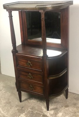 Louis XV Style Cabinet with Marble Top and Brass Gallery, 1920s-RWZ-730928