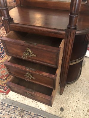 Louis XV Style Cabinet with Marble Top and Brass Gallery, 1920s-RWZ-730928