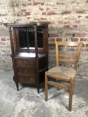 Louis XV Style Cabinet with Marble Top and Brass Gallery, 1920s-RWZ-730928