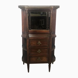 Louis XV Style Cabinet with Marble Top and Brass Gallery, 1920s-RWZ-730928