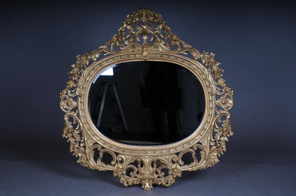 Louis XV Style Carved Royal Wall Mirror in Beech-FLW-1401768