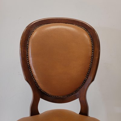 Louis XV Style Chair in Leather and Studs-NUC-2017296