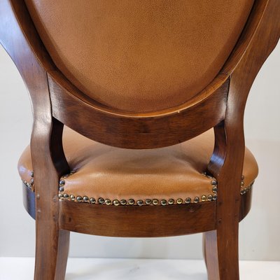 Louis XV Style Chair in Leather and Studs-NUC-2017296