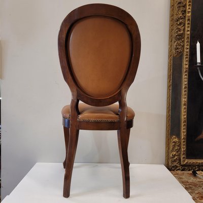 Louis XV Style Chair in Leather and Studs-NUC-2017296