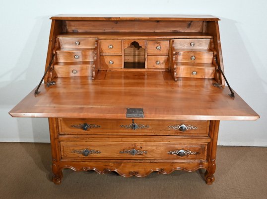 Louis XV Style Chest of Drawers or Secretaire in Cherry, Early 19th Century-RVK-1406173