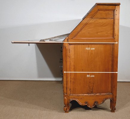 Louis XV Style Chest of Drawers or Secretaire in Cherry, Early 19th Century-RVK-1406173