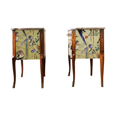 Louis XV Style Commodes with Marble Tops, 1950s, Set of 2-VTA-1438737