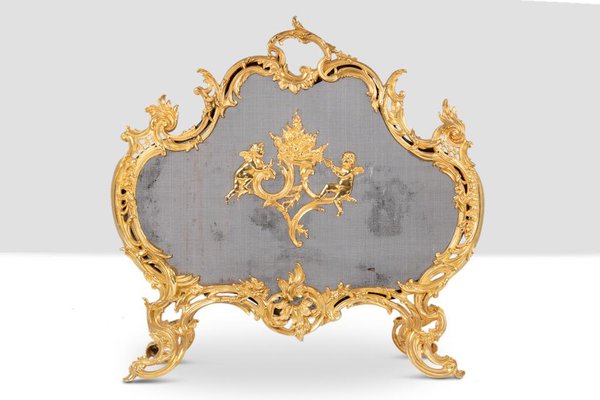 Louis XV Style Fire Screen in Gilt Bronze, 1880-CEJ-1763895