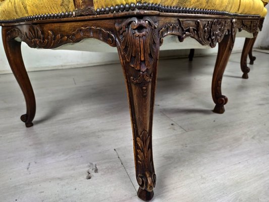 Louis XV Style Golden Bench-EAD-1231339