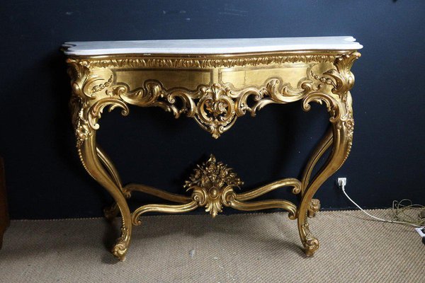 Louis XV Style Golden Console Table-WSV-1264772