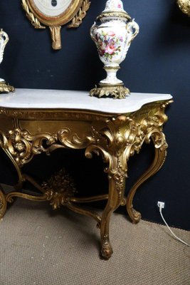 Louis XV Style Golden Console Table-WSV-1264772