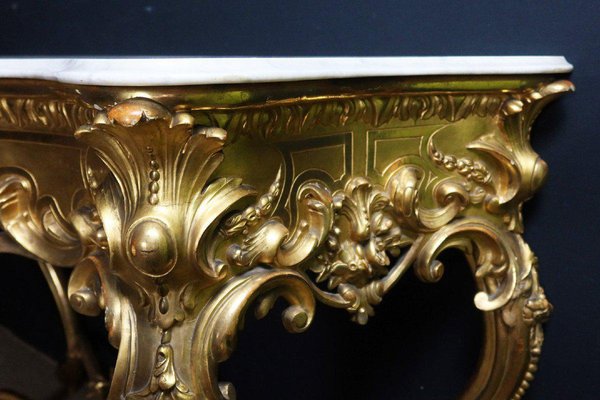 Louis XV Style Golden Console Table-WSV-1264772