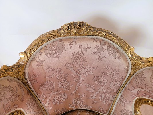 Louis XV Style Golden Wood Lounge Chair-SYQ-2033232