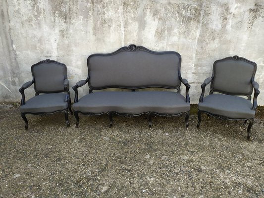 Louis XV Style Living Room Set, 1930s, Set of 3-EAD-1703674