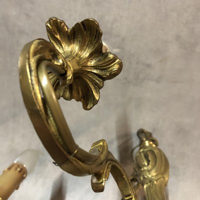 Louis XV Style Luster and Bronze Chandeliers, 1950s, Set of 3-SDV-674009